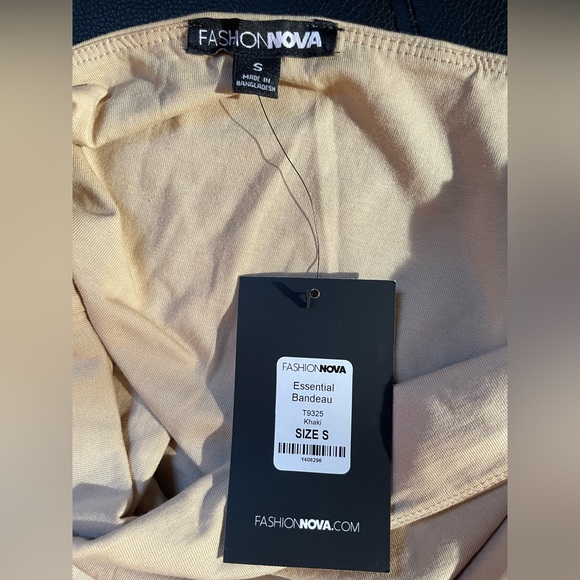 FashionNova Essential Bandeau Khaki Small Cotton Spandex - Picture 6 of 6